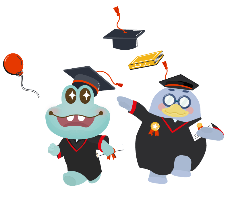 Wport mascot - graduation